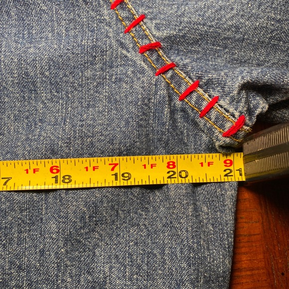 Cattlelac Ranch Denim Jacket L Embroidered Celtic Cross Whipstitch Western Boho - Picture 8 of 10